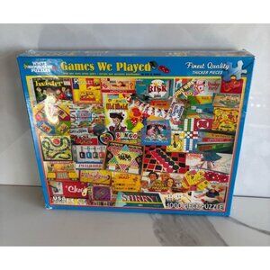 White Mountain 1000-Piece Jigsaw Puzzle Vintage Games We Played Collage Puzzles